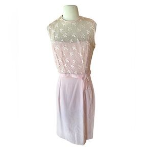 1950s 2-Piece Pale Pink‎ Formal Sheath Dress